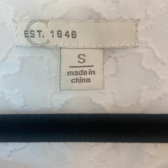 Cato 1946 White Geometric Print Cold Shoulder Blouse Size Small - Picture 2 of 7